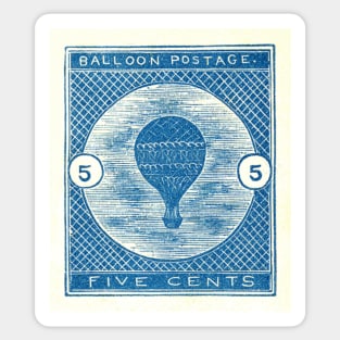 Delft Blue Ephemera Hot Air Balloon Stamp Sticker